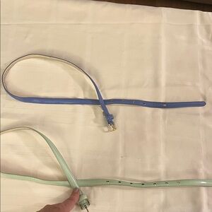 Mint Green and Lavender thin skinny belt gold buckle Bundle 34"  Used size XS